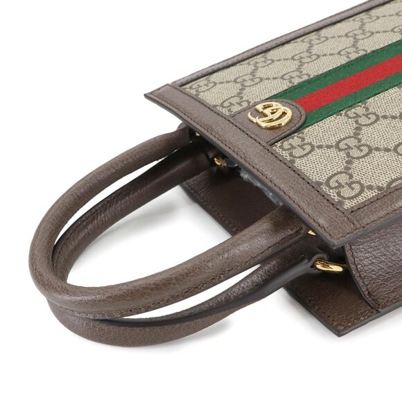 Gucci Ophidia Shoulder Bag GG Supreme Canvas Leather Beige Brown - Picture 6 of 9